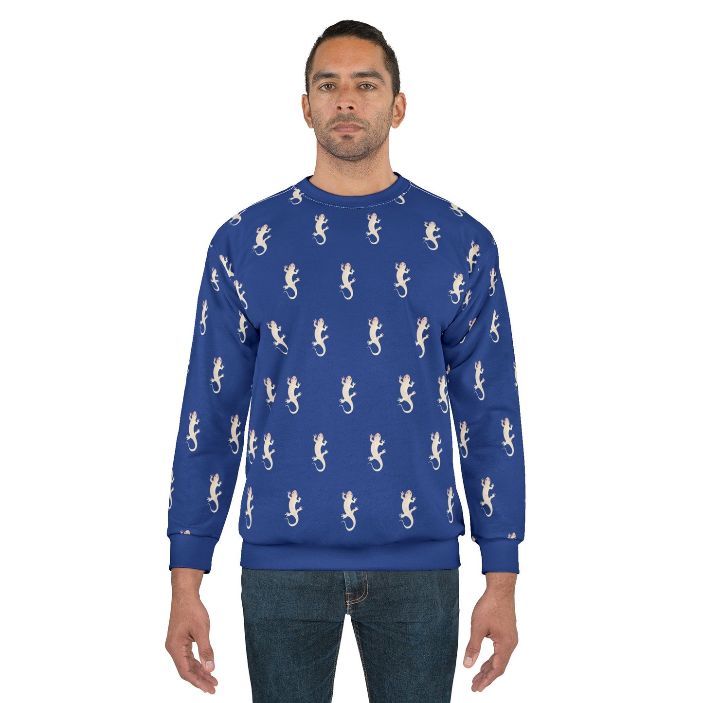 Salamander's Patterned Sweatshirt (Blue) (AOP)