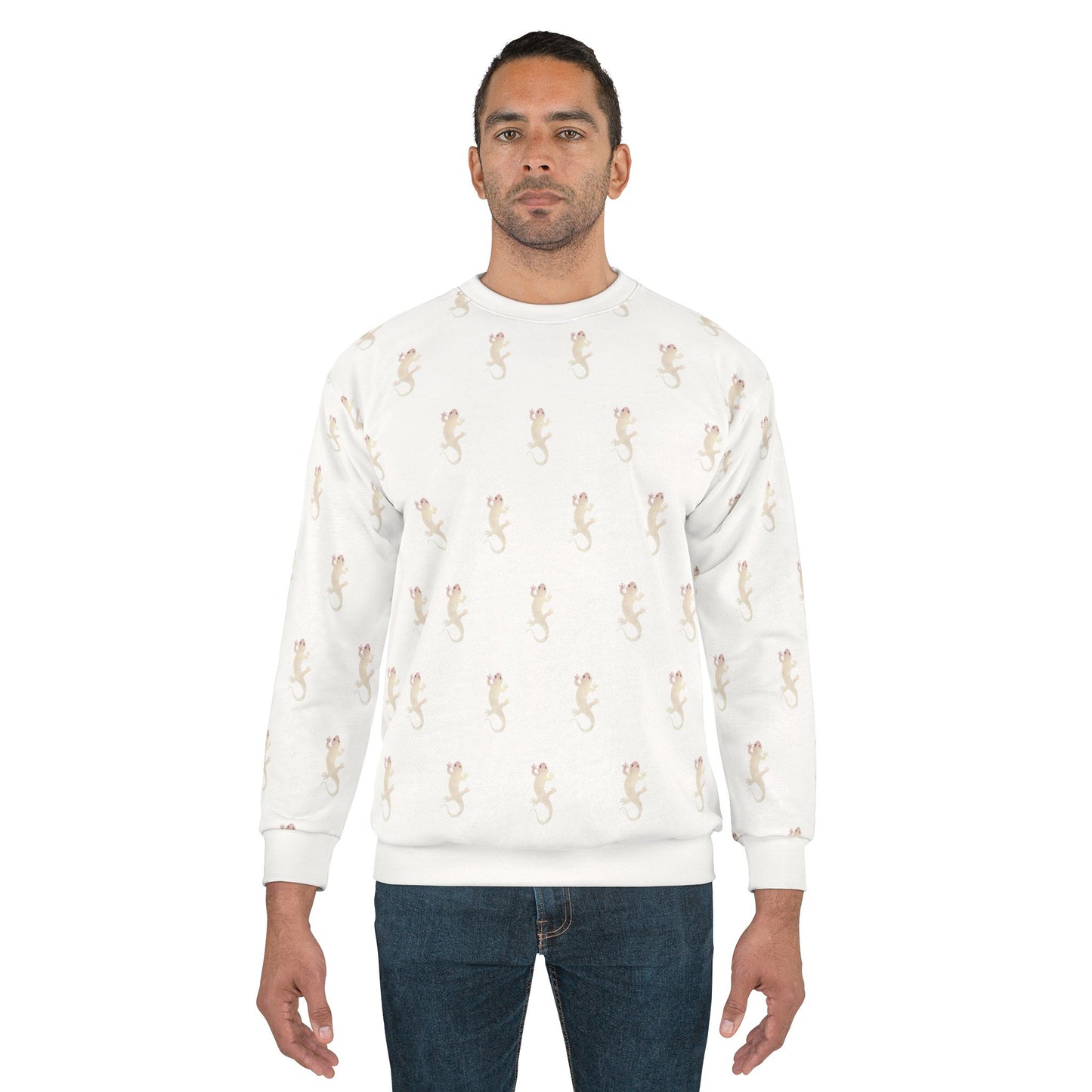 Salamander's Patterned Sweatshirt (White) (AOP)