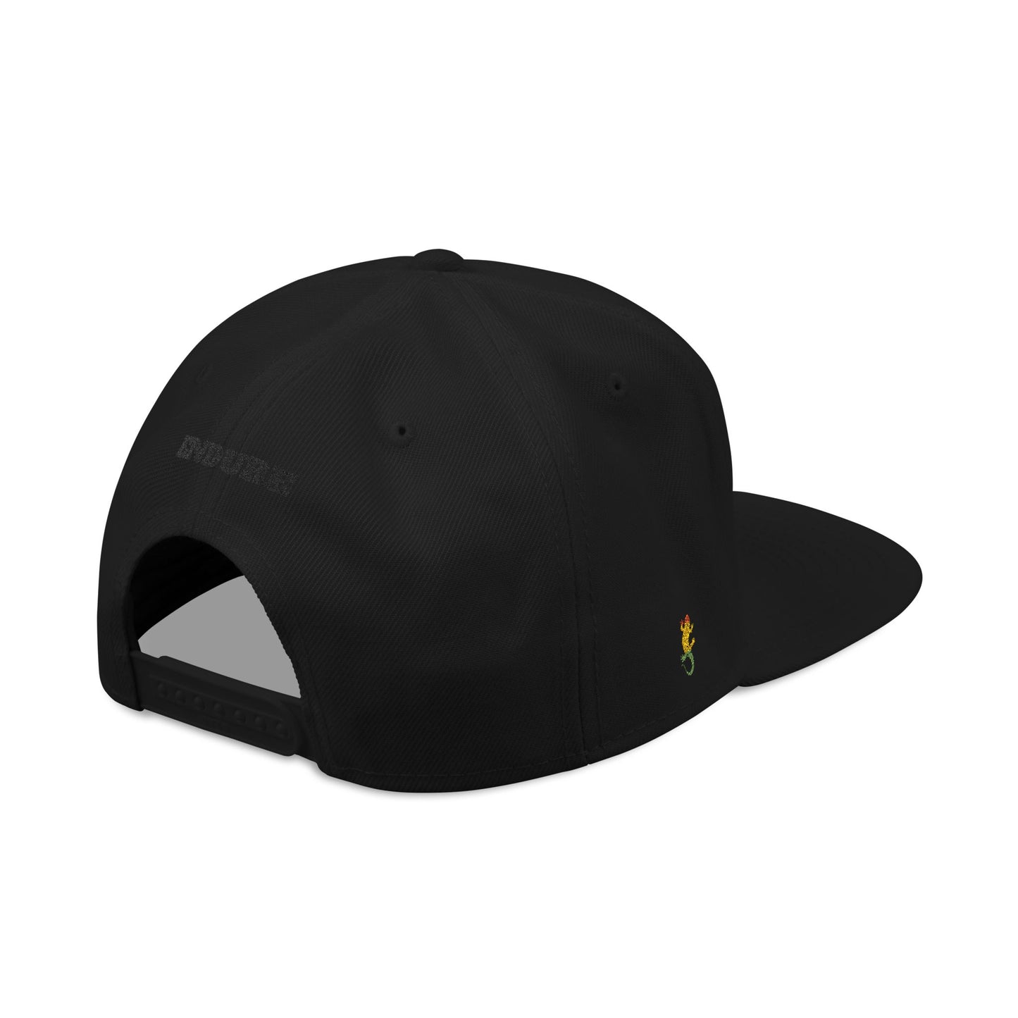 Snapback Hat — Embroidered Salamander in White Hat