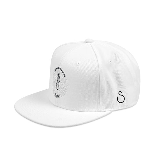 Snapback Hat — Embroidered Salamander in White Hat
