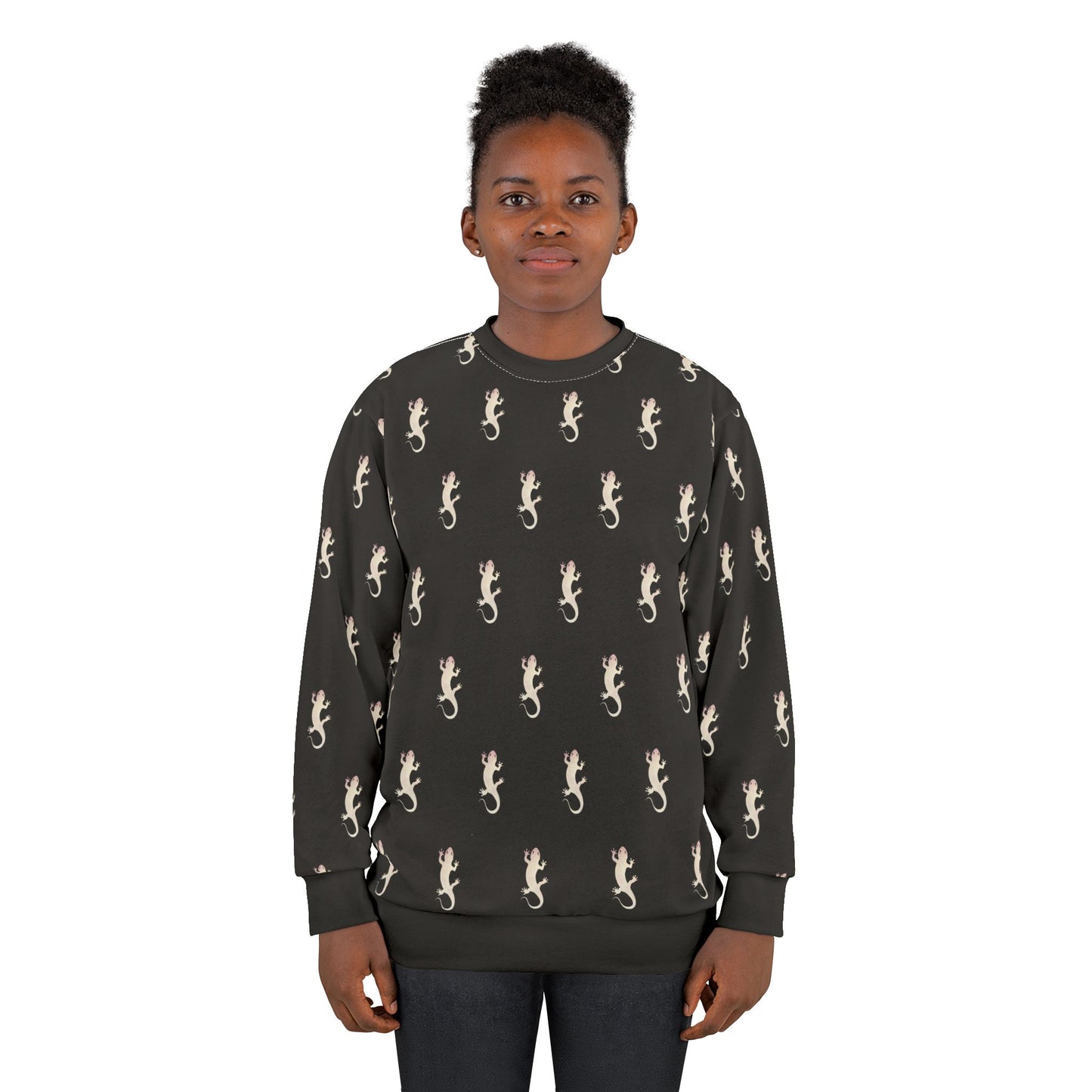 Salamander's Patterned Sweatshirt (Black) (AOP)