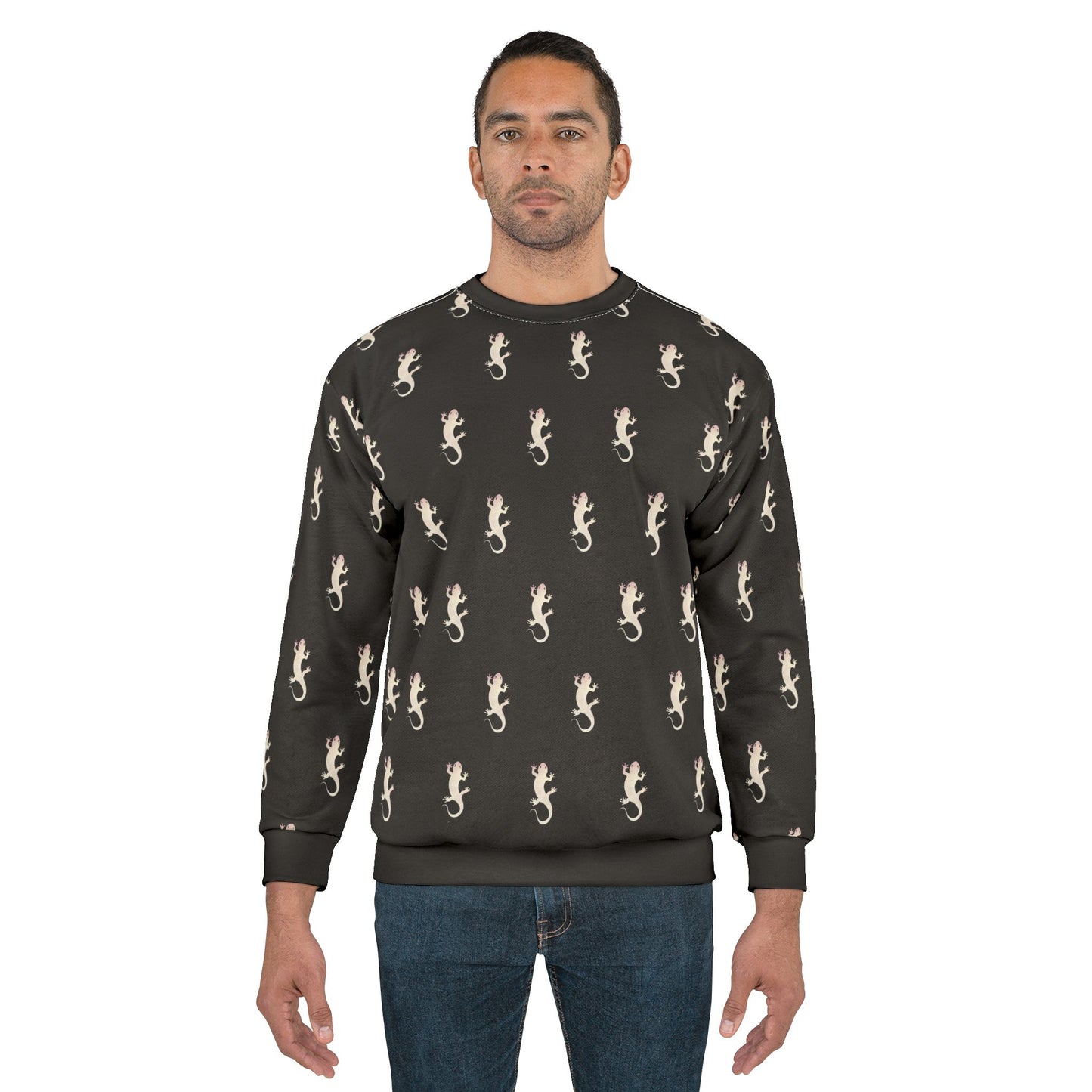 Salamander's Patterned Sweatshirt (Black) (AOP)
